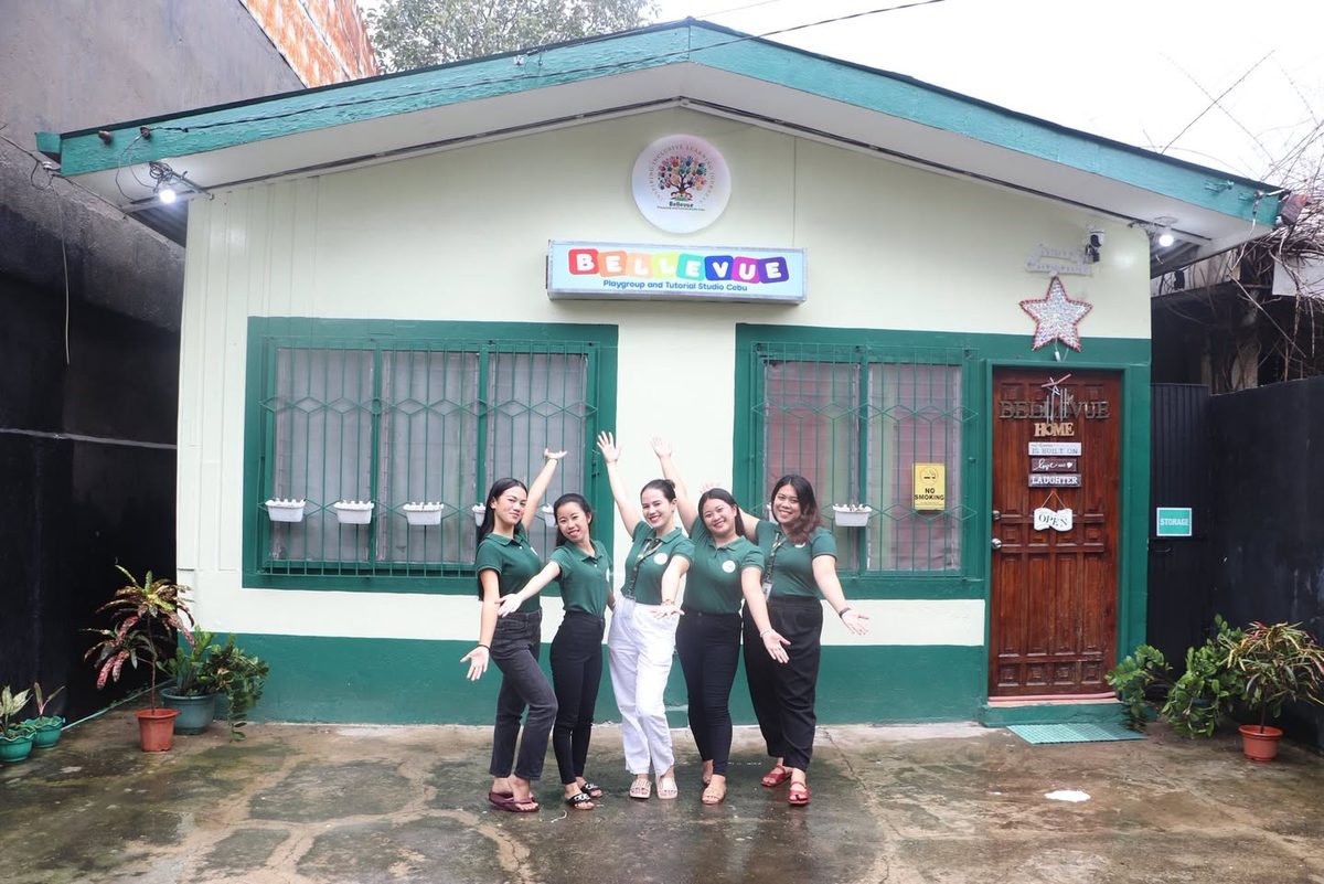 The Bellevue Playgroup and Tutorial Studio Cebu building, with our team welcoming you out front